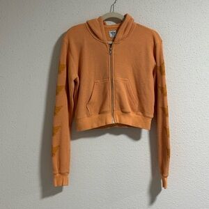 BOYS LIE orange zip up Hoodie ( where it all began) size M/L  in good preowned.